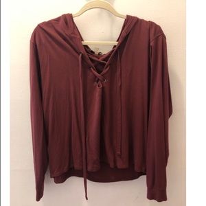 red lounge hoodie from express